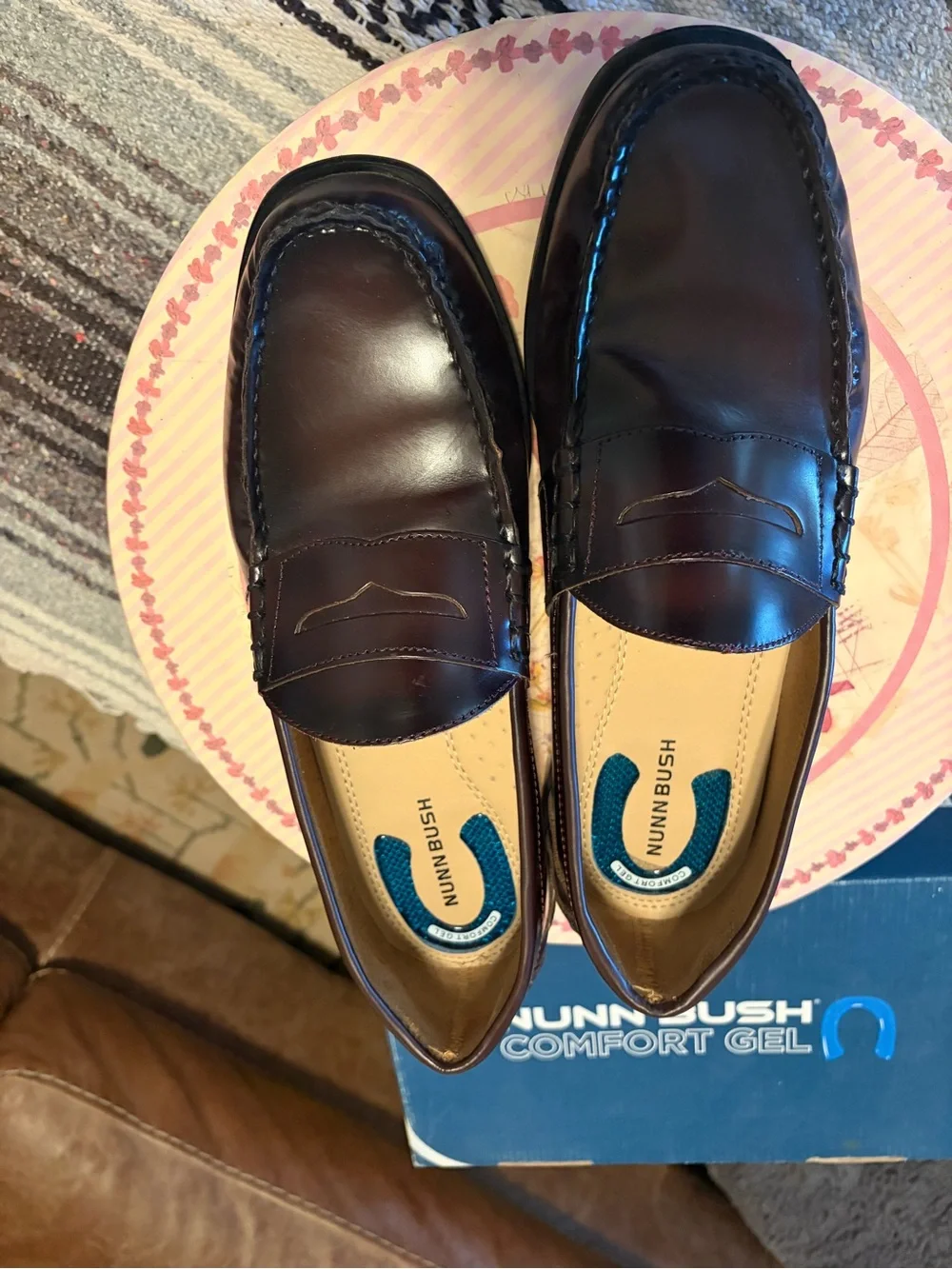Nunn Bush Men’s Penny Loafers in Dark Brown Leather